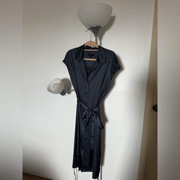Banana Republic Blue Satin Midi Shirtdress | Size M - Picture 3 of 7